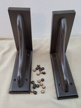 Solid Wood Corbels Pair with Plugs Gray Quality 9x9x3 Shelf Bracket